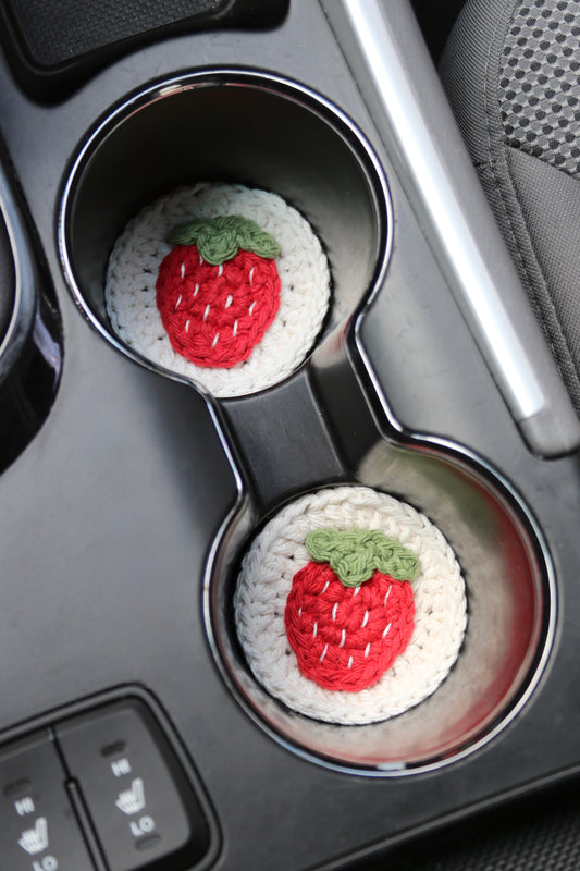 Strawberry Car Coasters