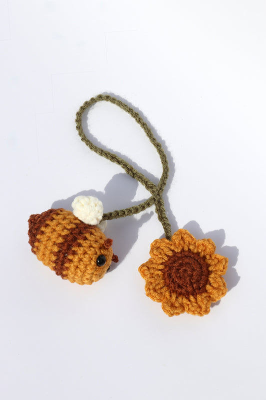 Sunflower & Bee Car Charm