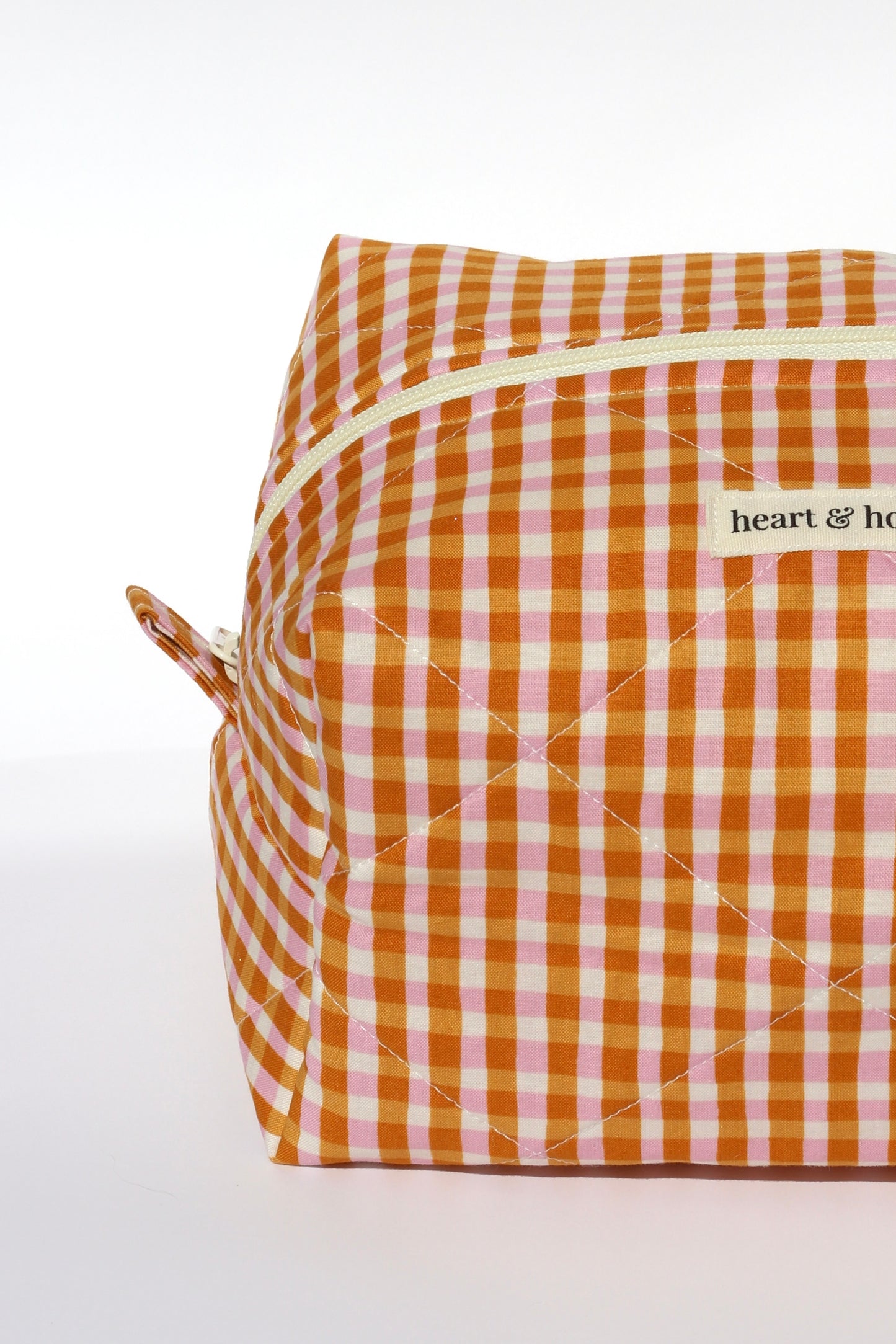 Colorblock Check Makeup Bag