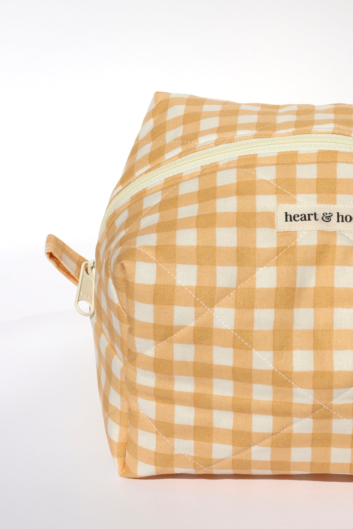 Honey Gingham Makeup Bag