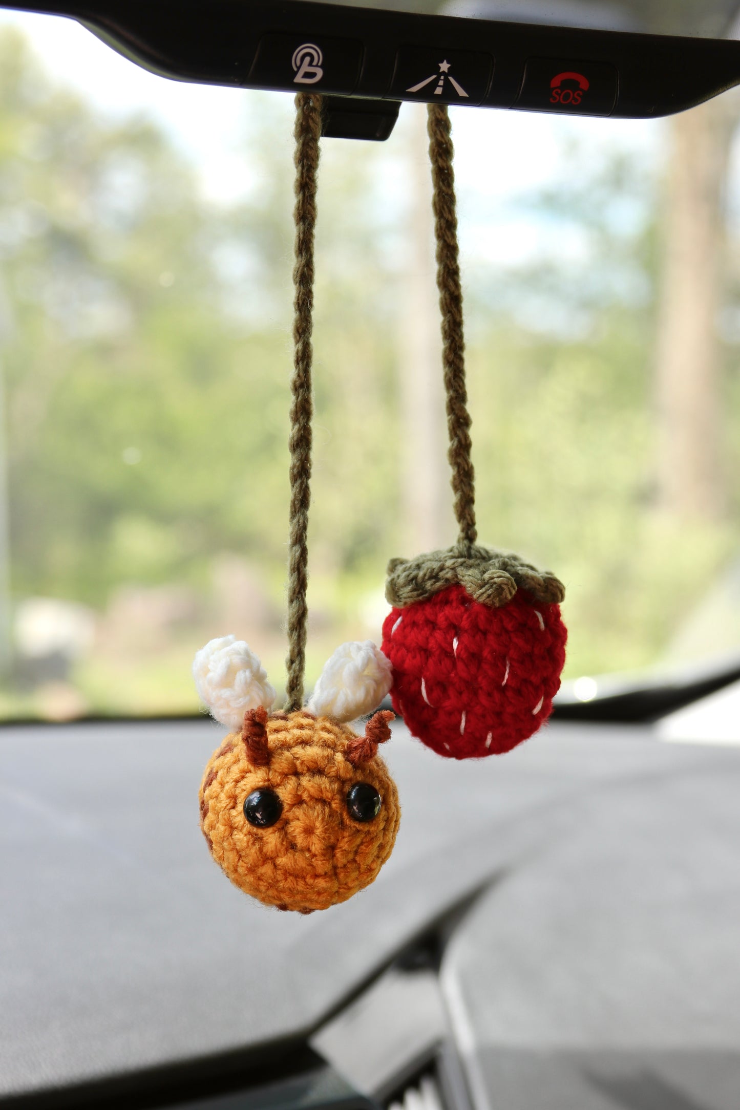 Strawberry & Bee Car Charm