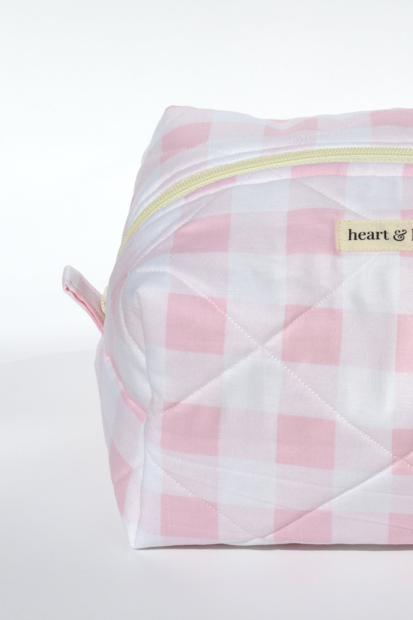 Pink Gingham Makeup Bag