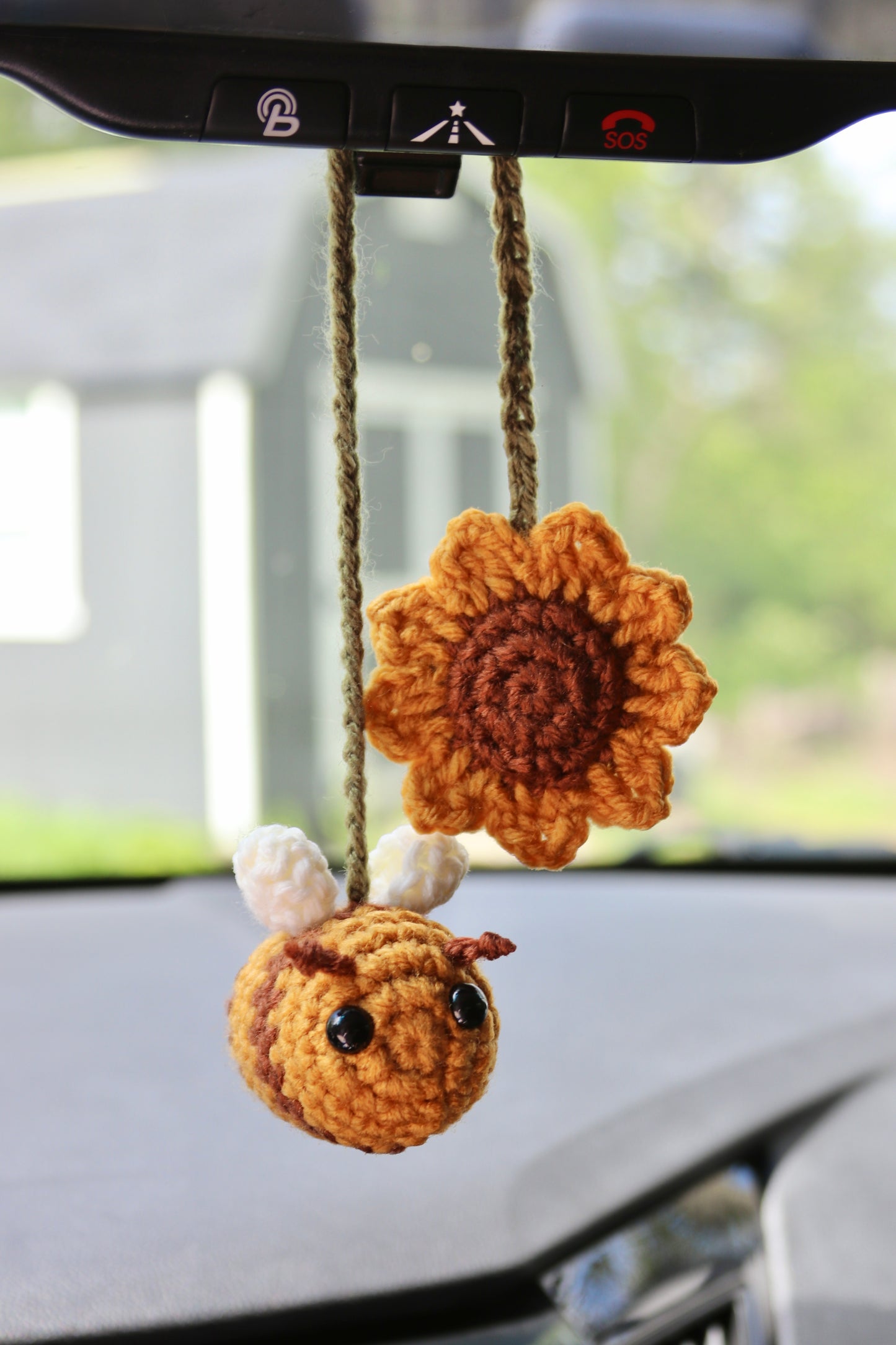 Sunflower & Bee Car Charm