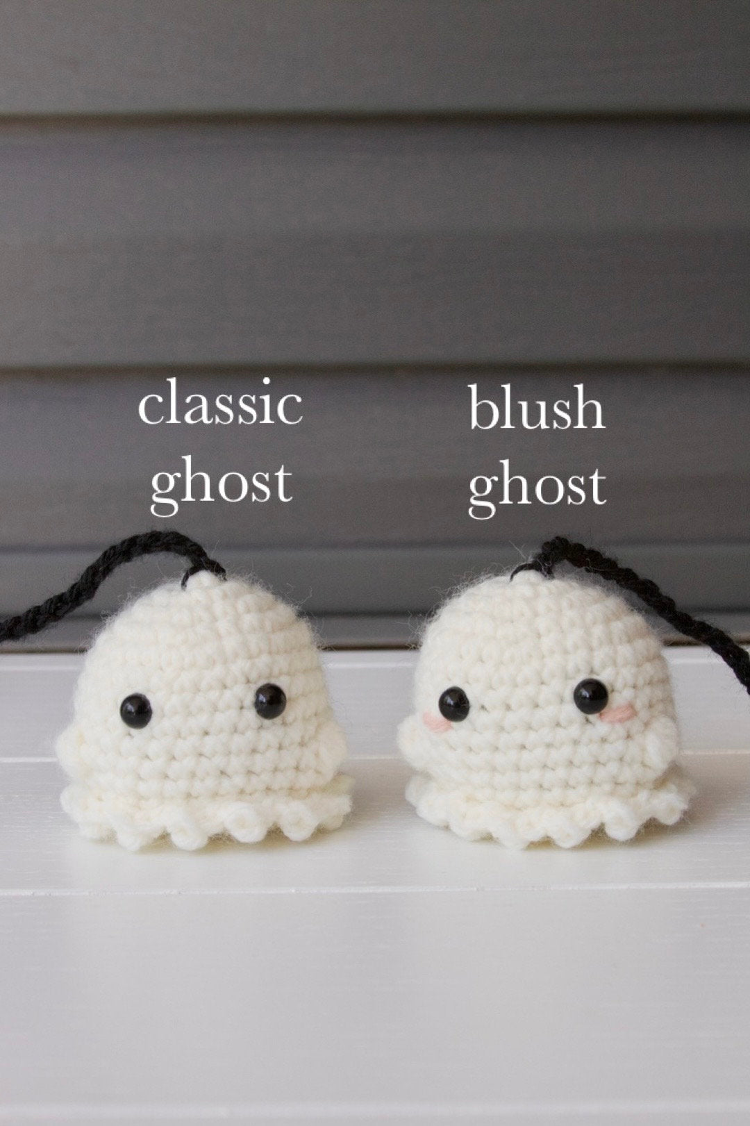 Crochet Black Pumpkin & Ghost Car Charm
