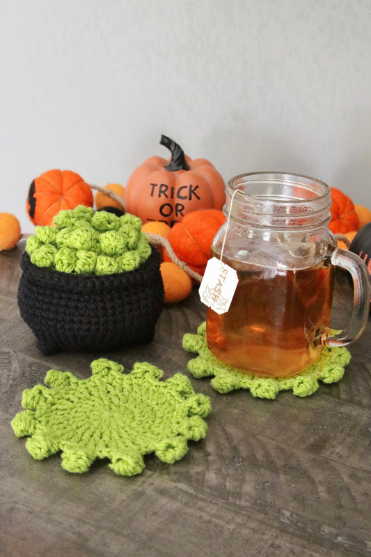Crochet Cauldron Coasters