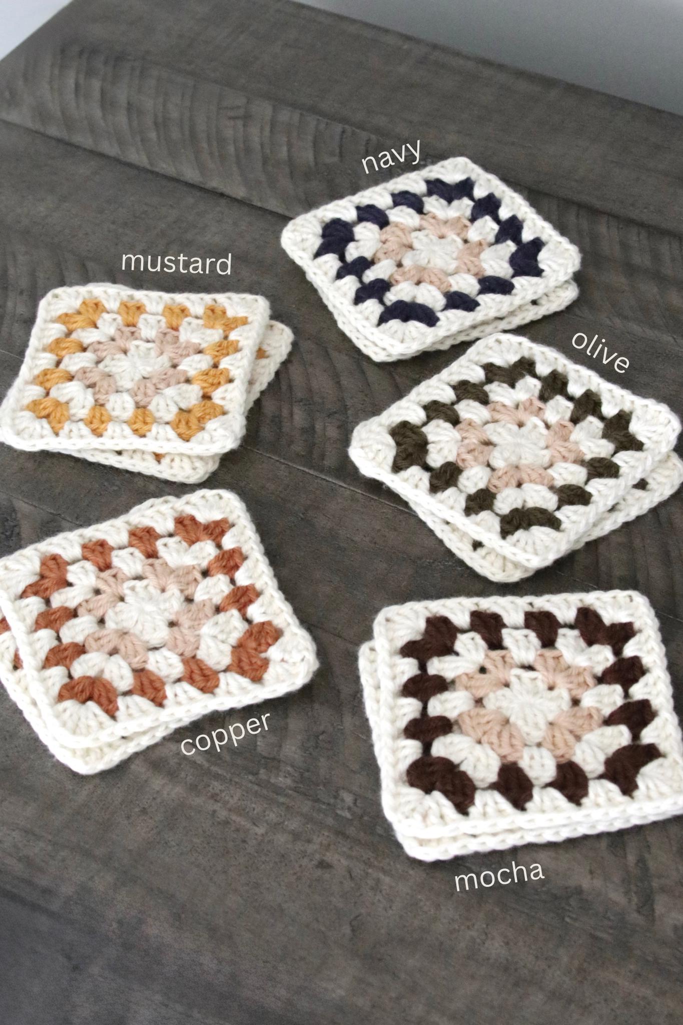 Crochet Granny Square Coasters