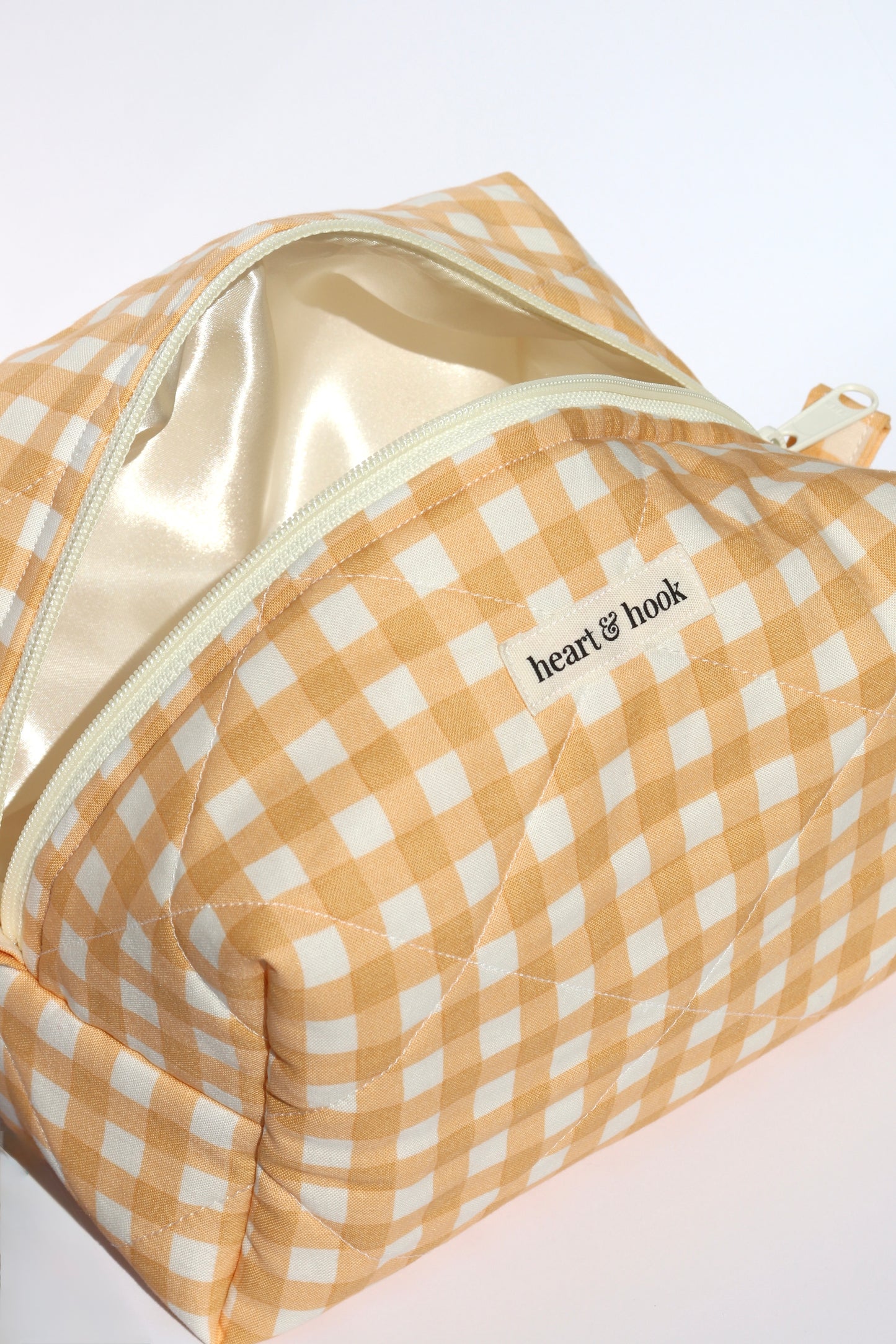 Honey Gingham Makeup Bag