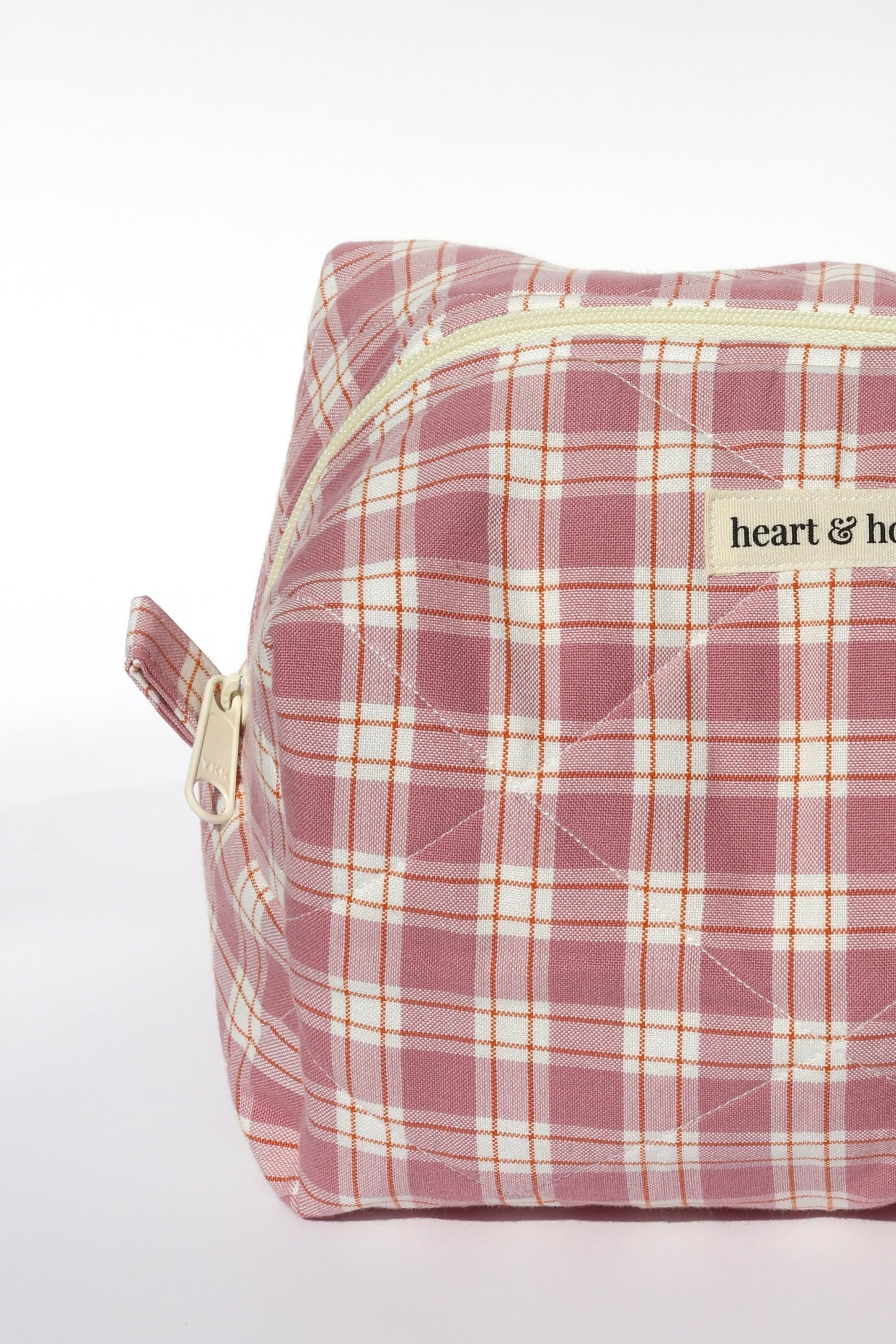 Plum Plaid Makeup Bag