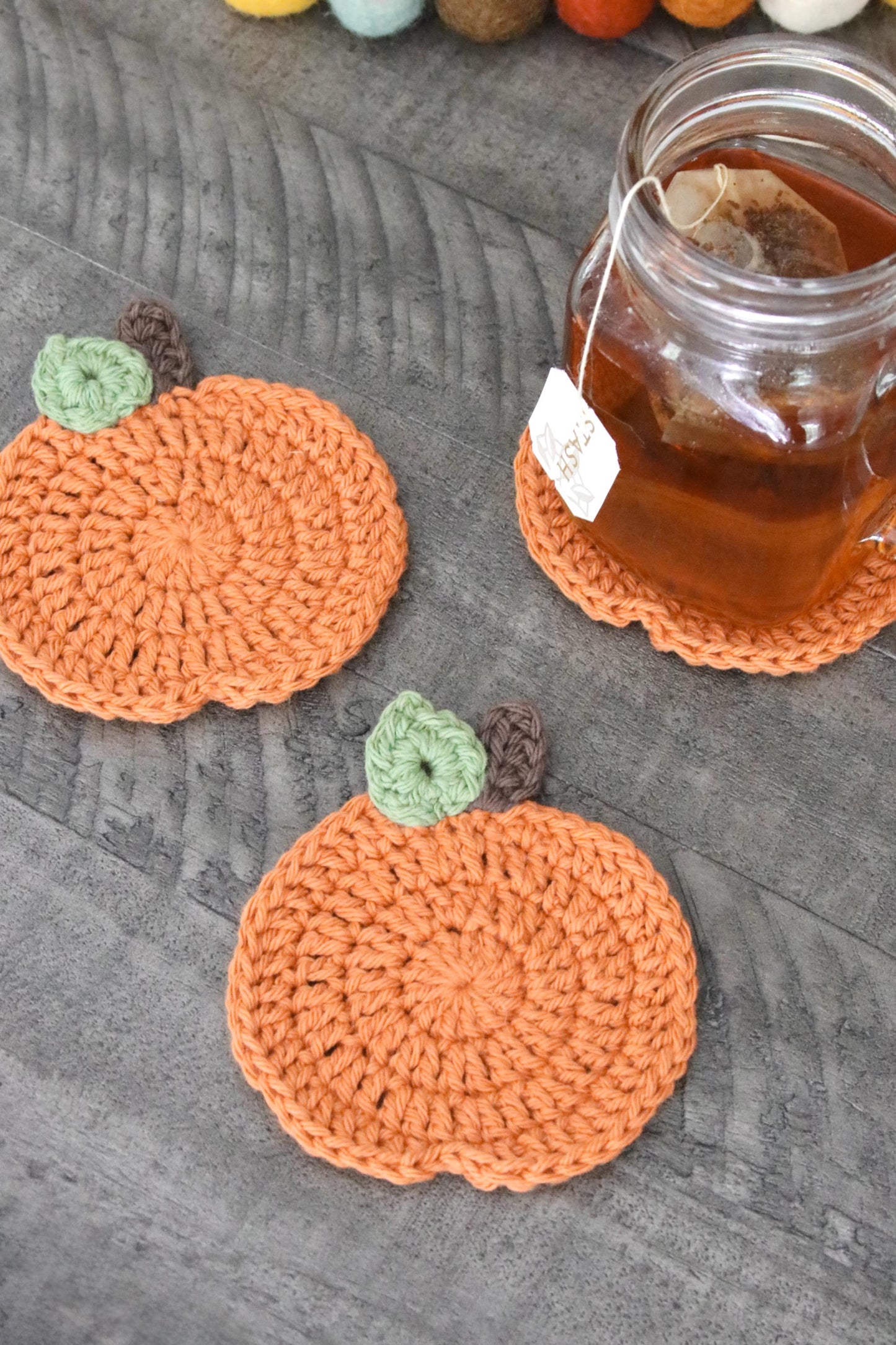 Crochet Pumpkin Coasters