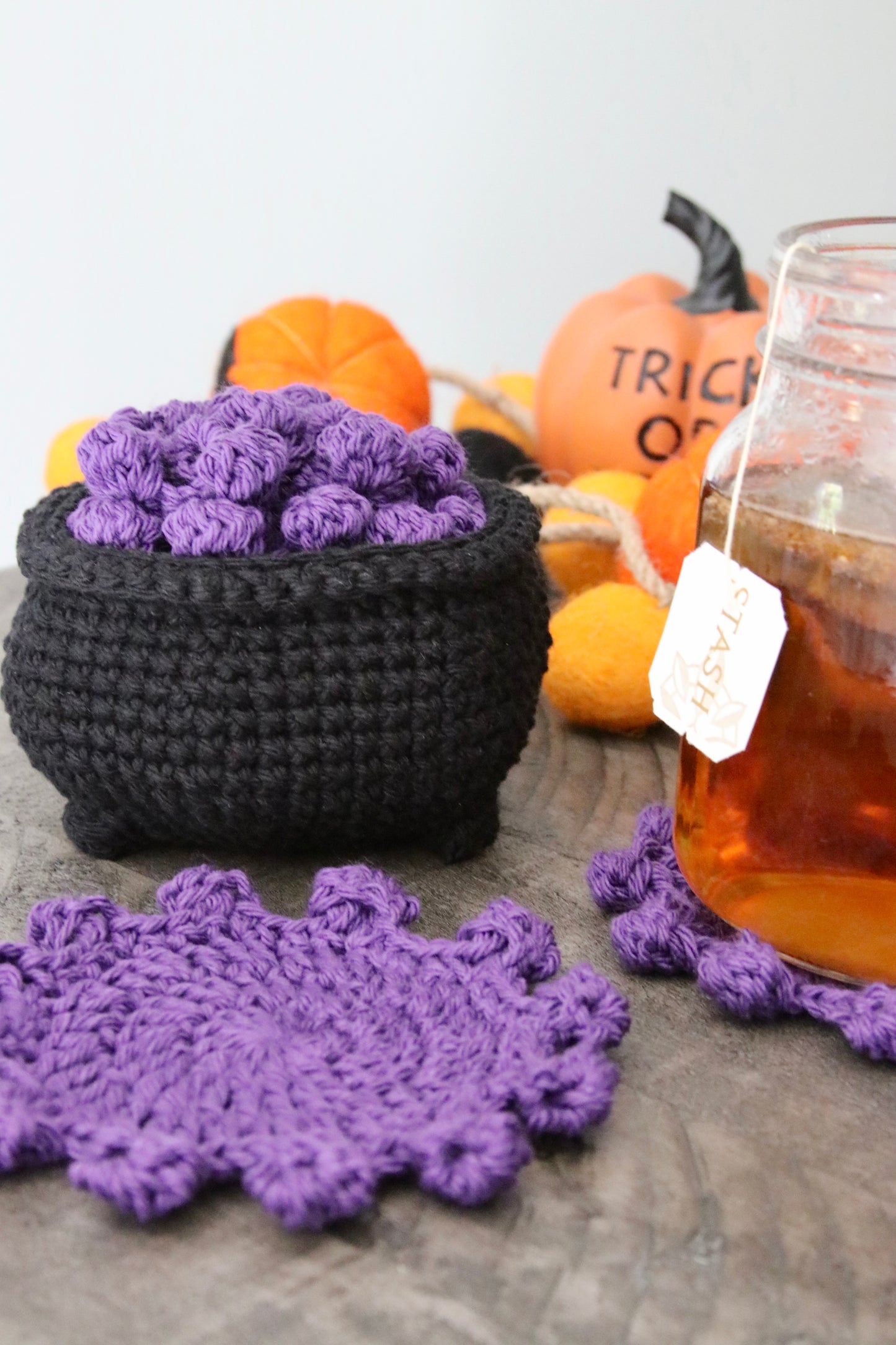 Crochet Cauldron Coasters