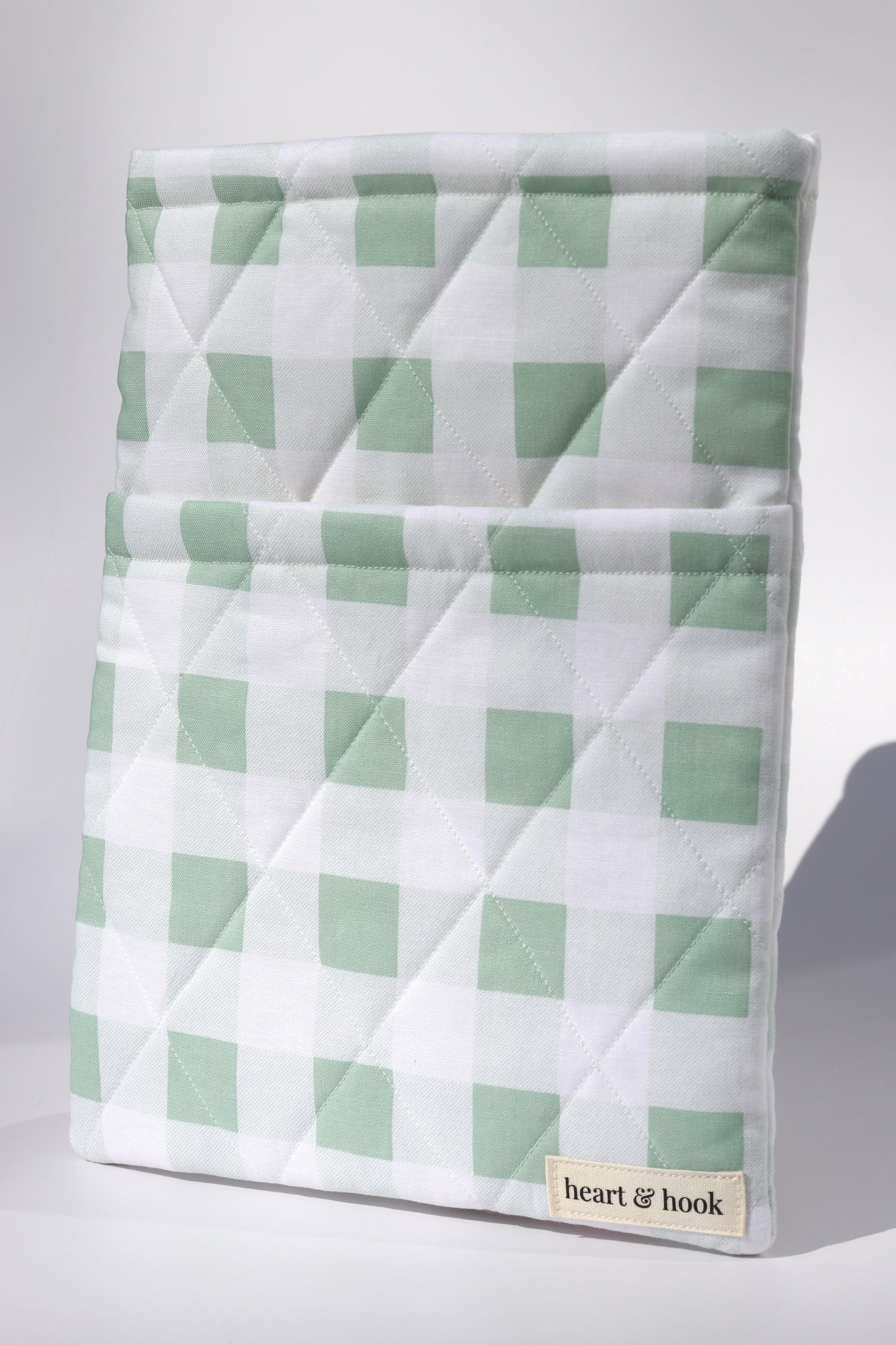 Green Gingham E-Reader / Book Sleeve