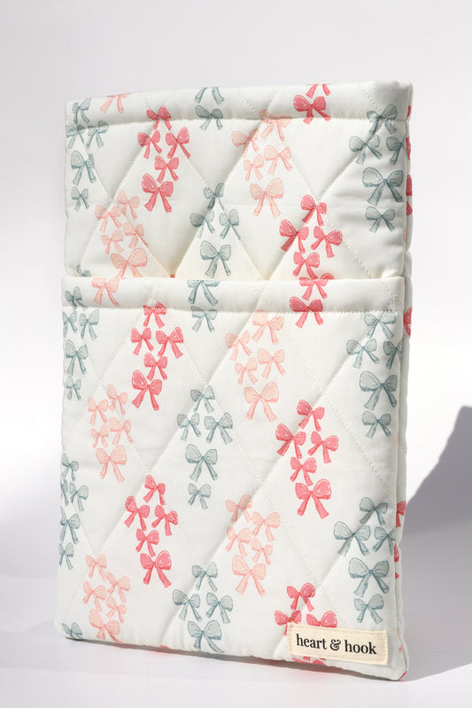 Blush & Blue Bows Book Sleeve