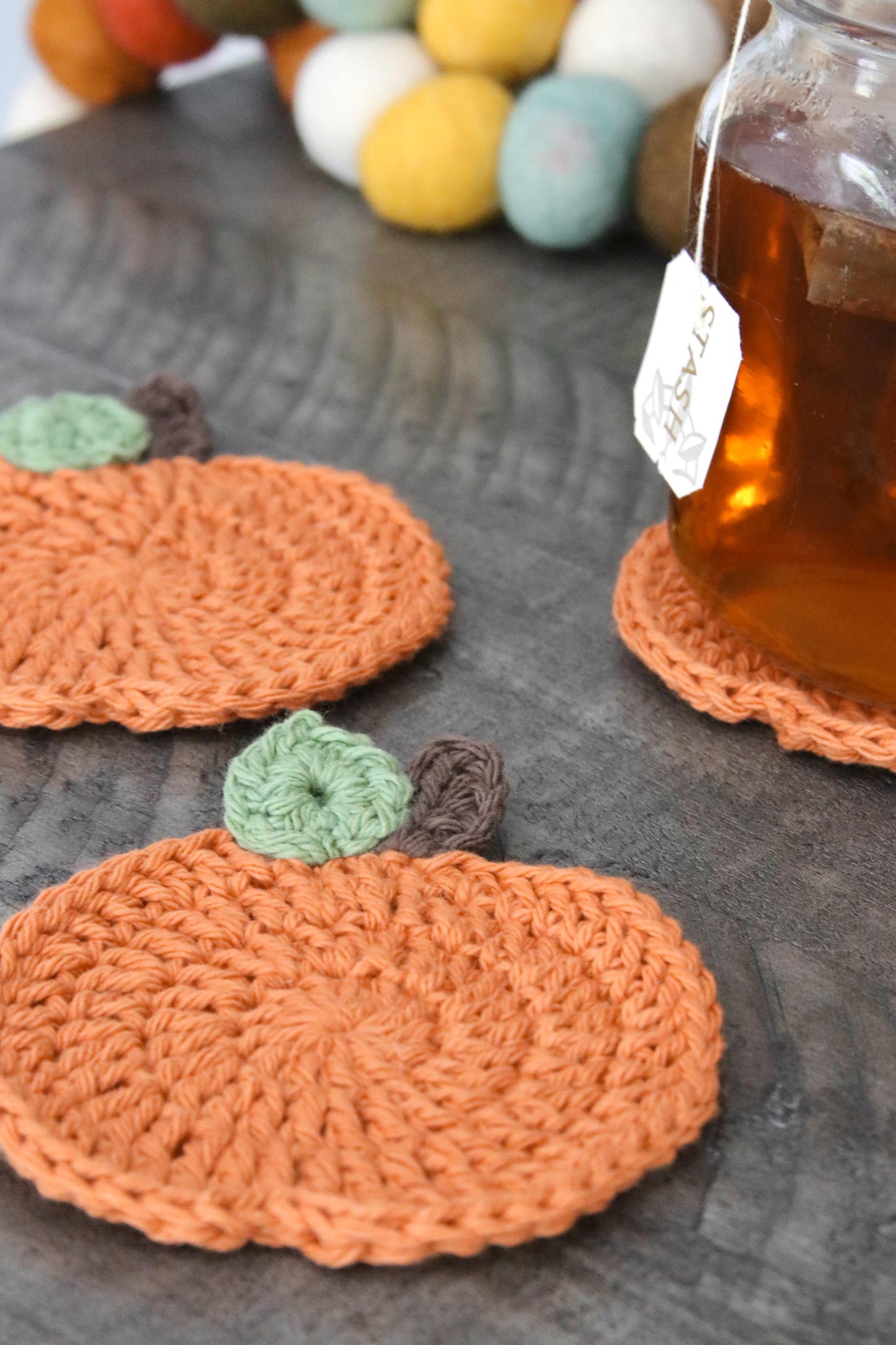 Crochet Pumpkin Coasters