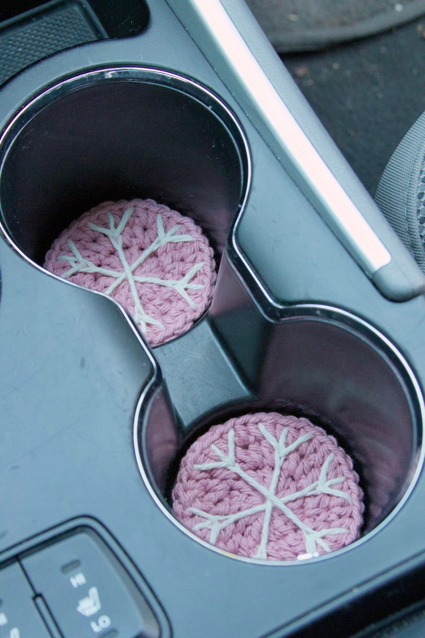 Crochet Snowflake Car Coasters