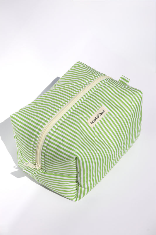 Palm Stripe Makeup Bag