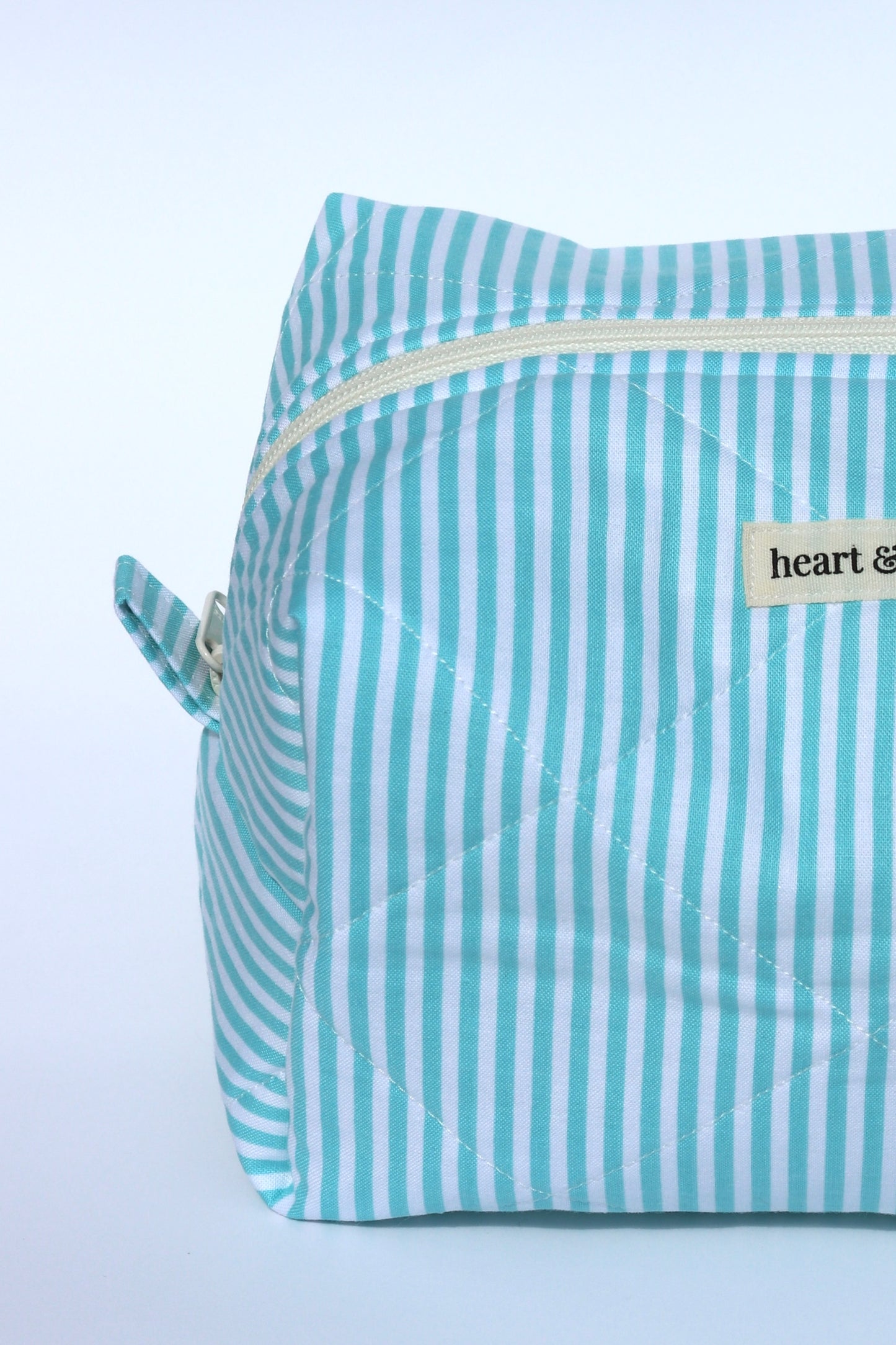 Seafoam Stripe Makeup Bag