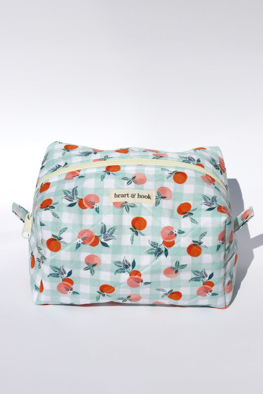 Peach Picnic Makeup Bag