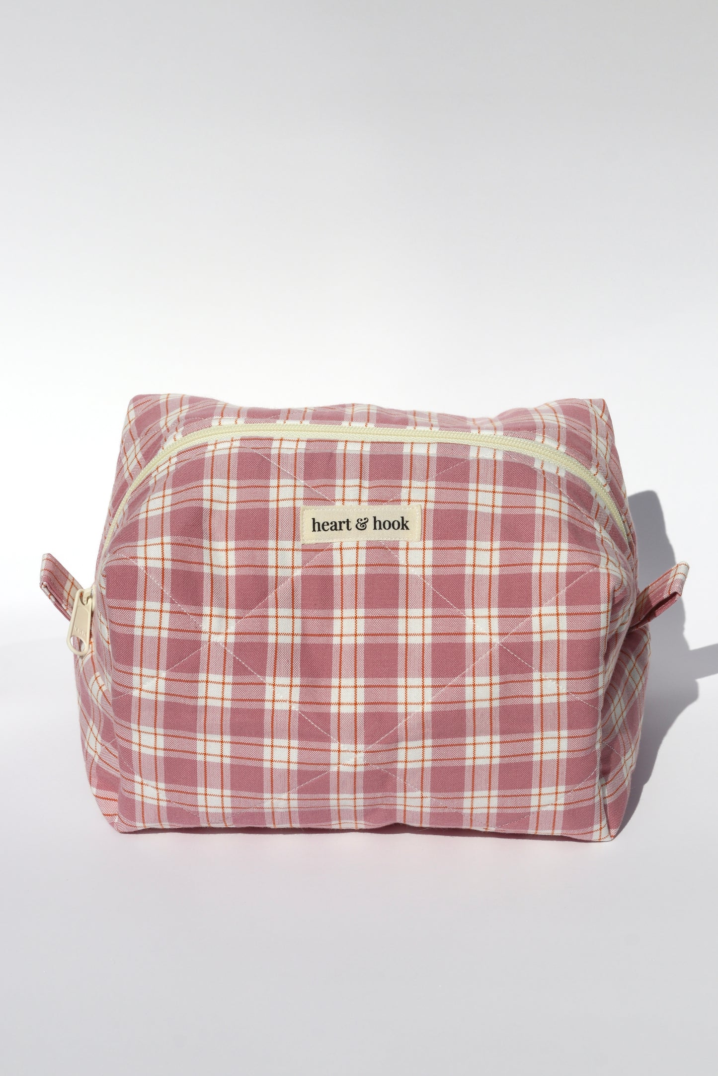 Plum Plaid Makeup Bag