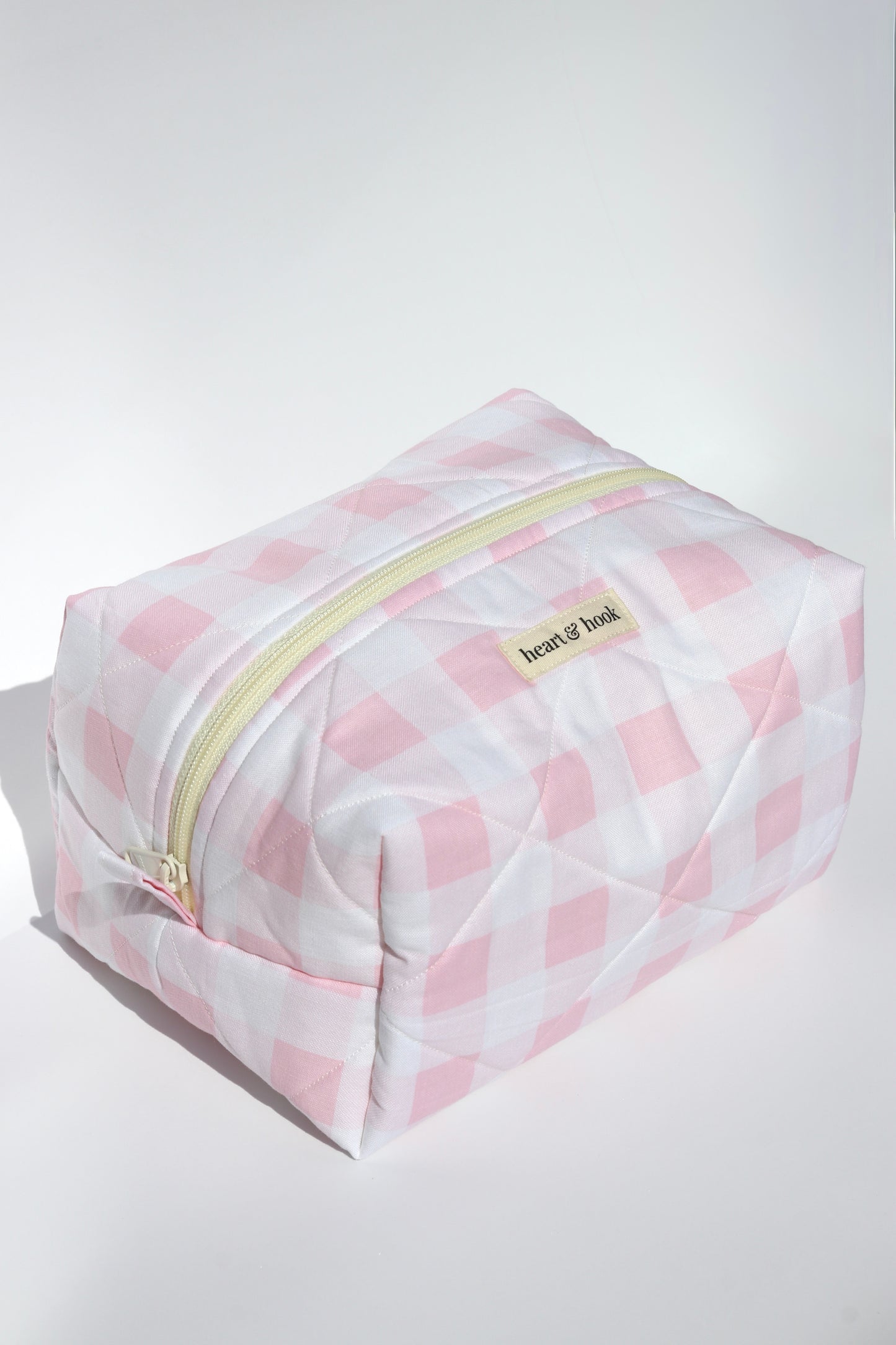 Pink Gingham Makeup Bag
