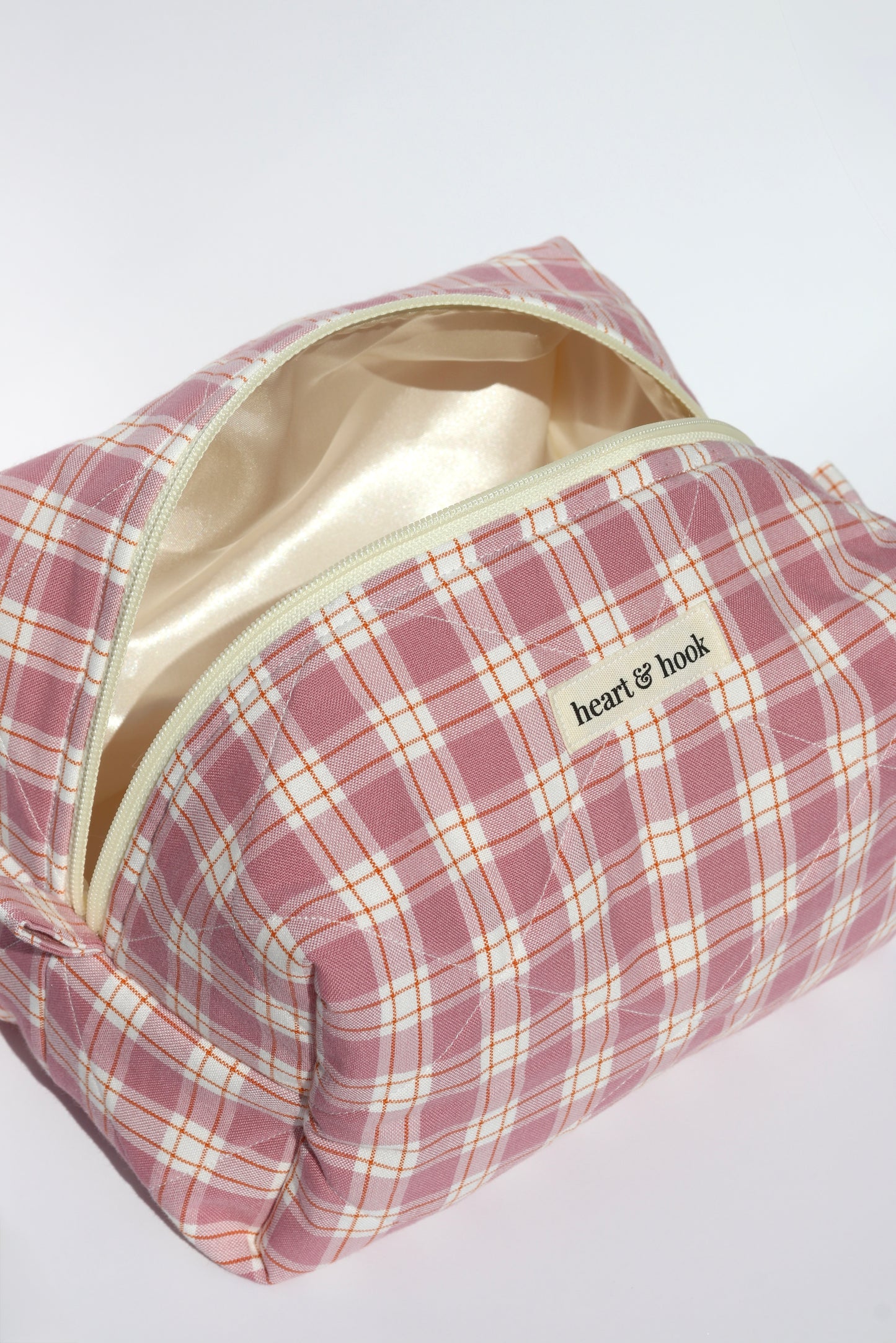 Plum Plaid Makeup Bag