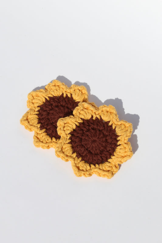 Crochet Sunflower Car Coasters