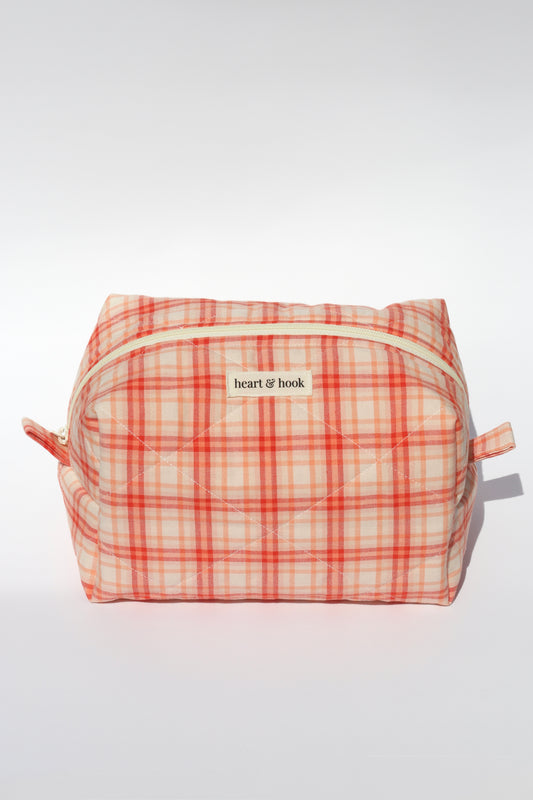 Marigold Plaid Makeup Bag