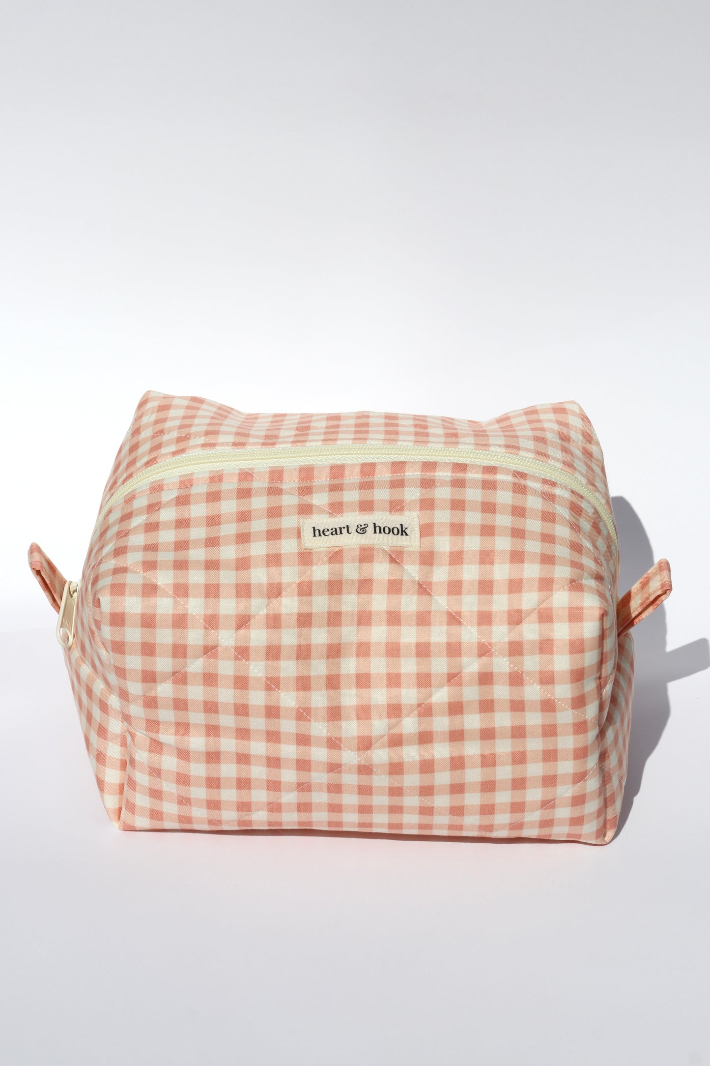 Dusty Pink Gingham Makeup Bag