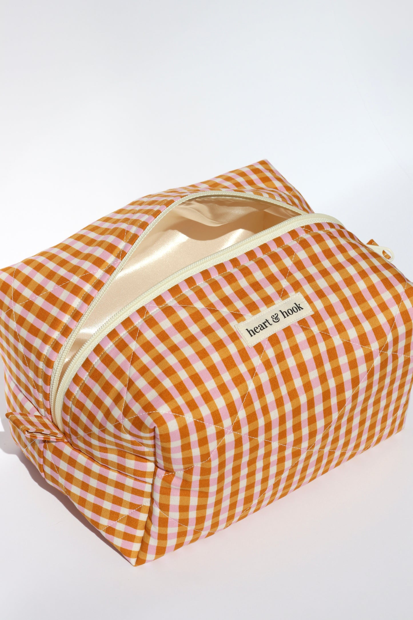 Colorblock Check Makeup Bag