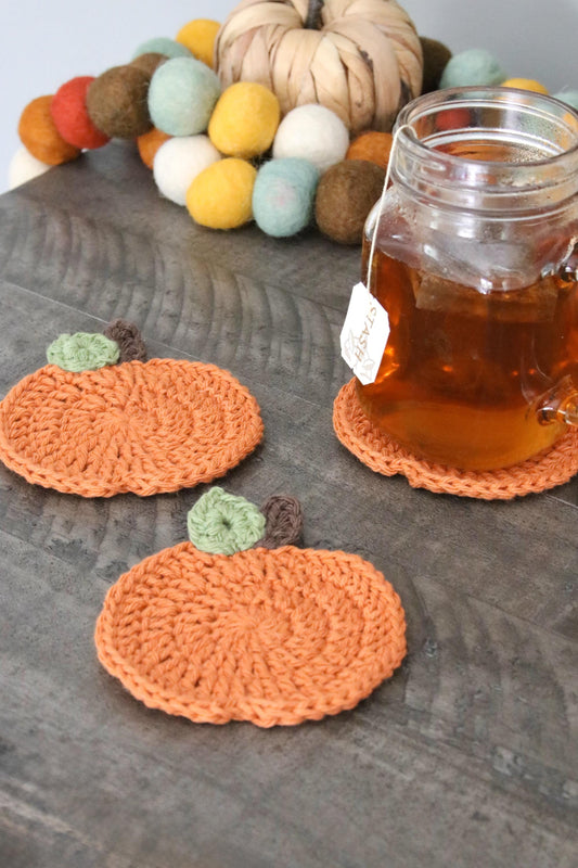 Crochet Pumpkin Coasters