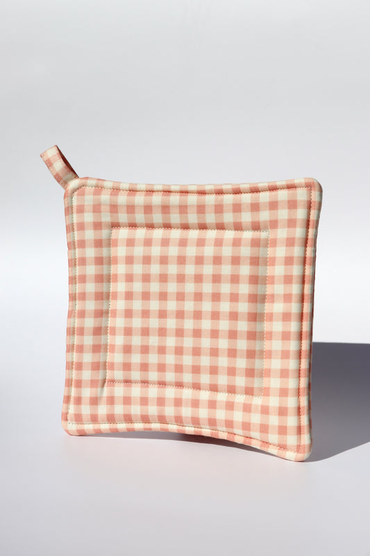 Dusty Pink Gingham Potholder