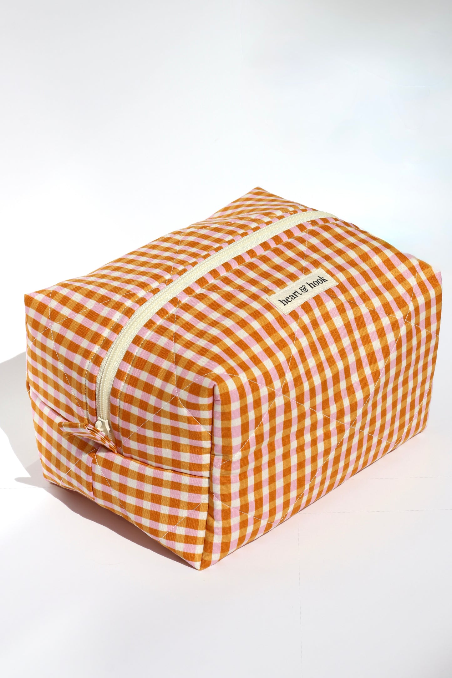Colorblock Check Makeup Bag
