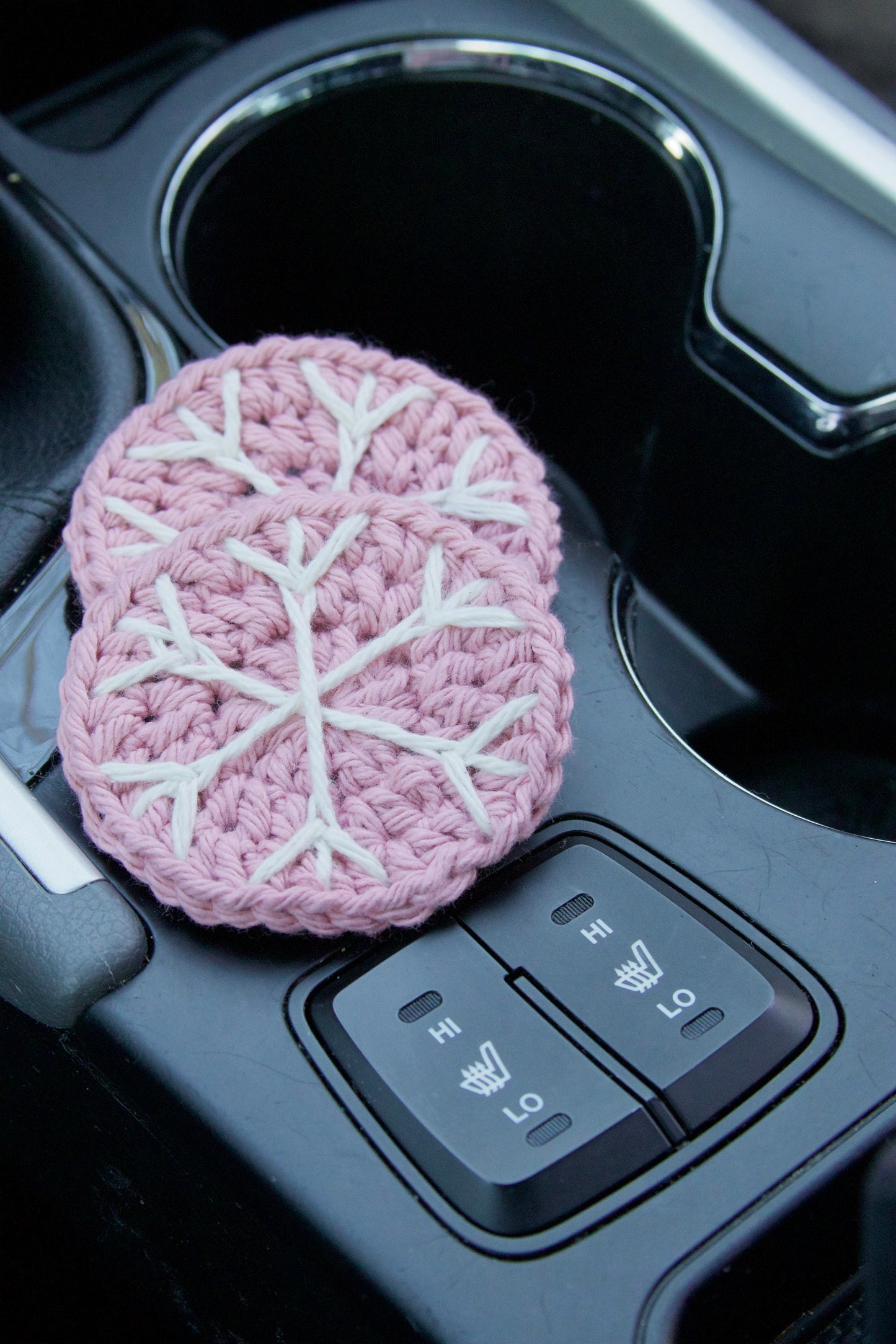 Crochet Snowflake Car Coasters