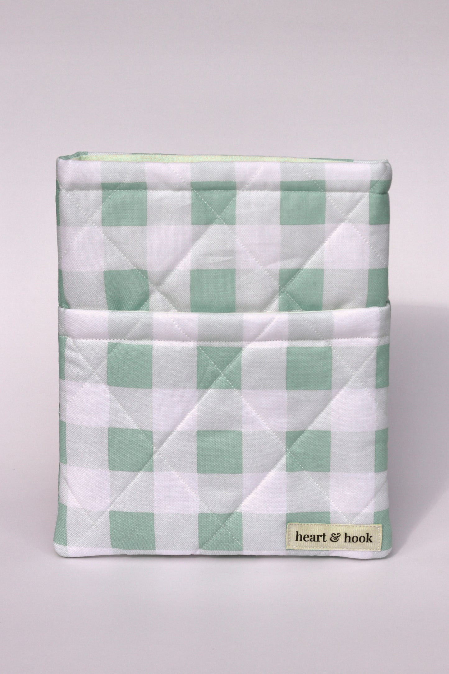 Green Gingham E-Reader / Book Sleeve
