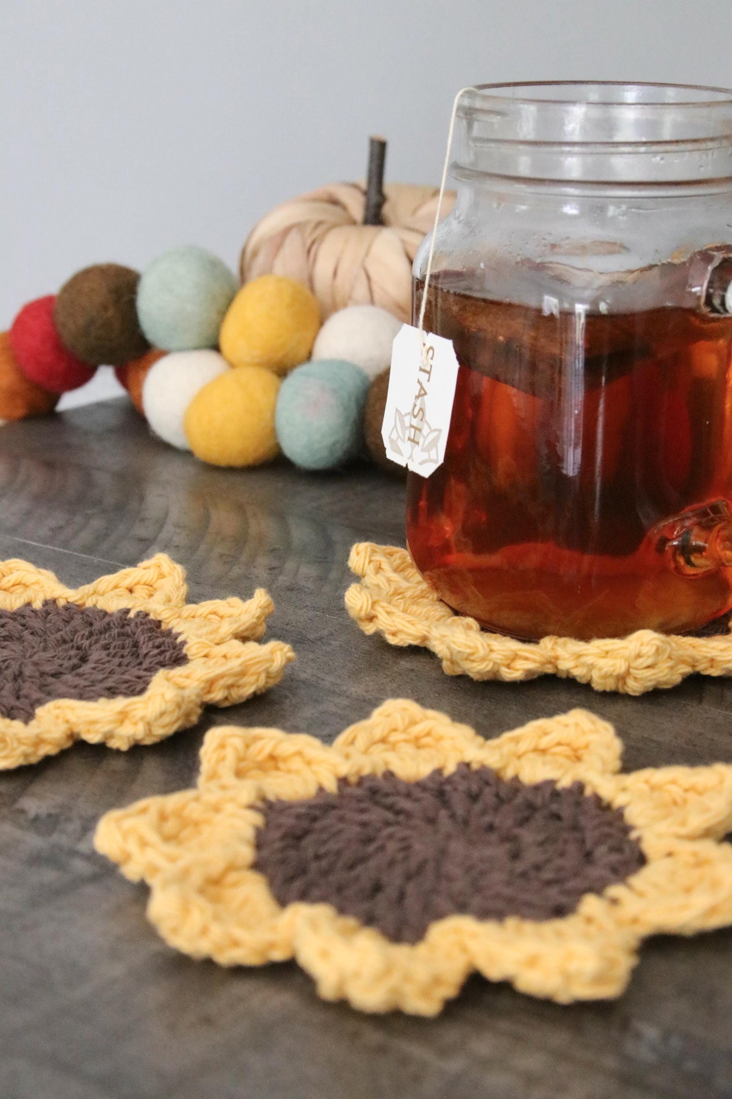 Crochet Sunflower Coasters