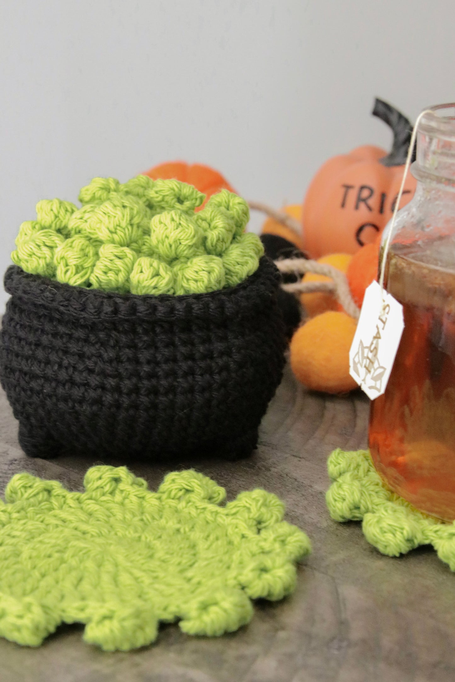 Crochet Cauldron Coasters