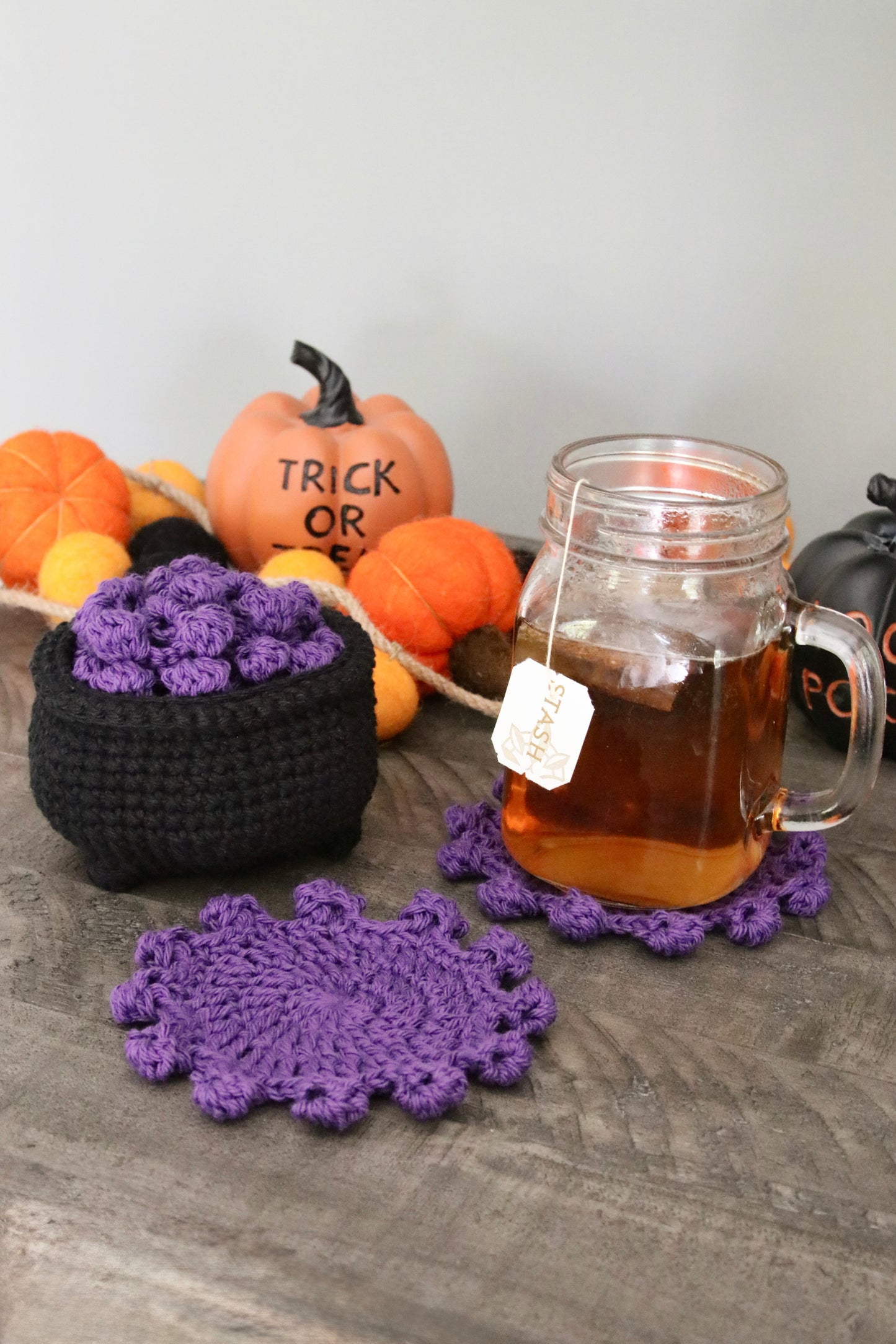Crochet Cauldron Coasters