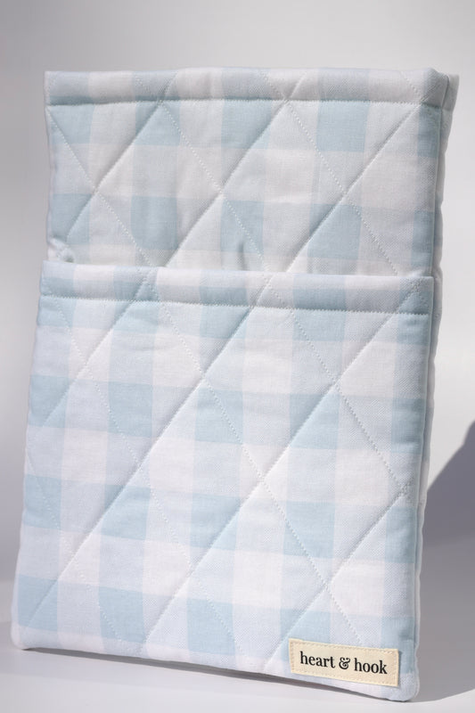 Blue Gingham E-Reader / Book Sleeve