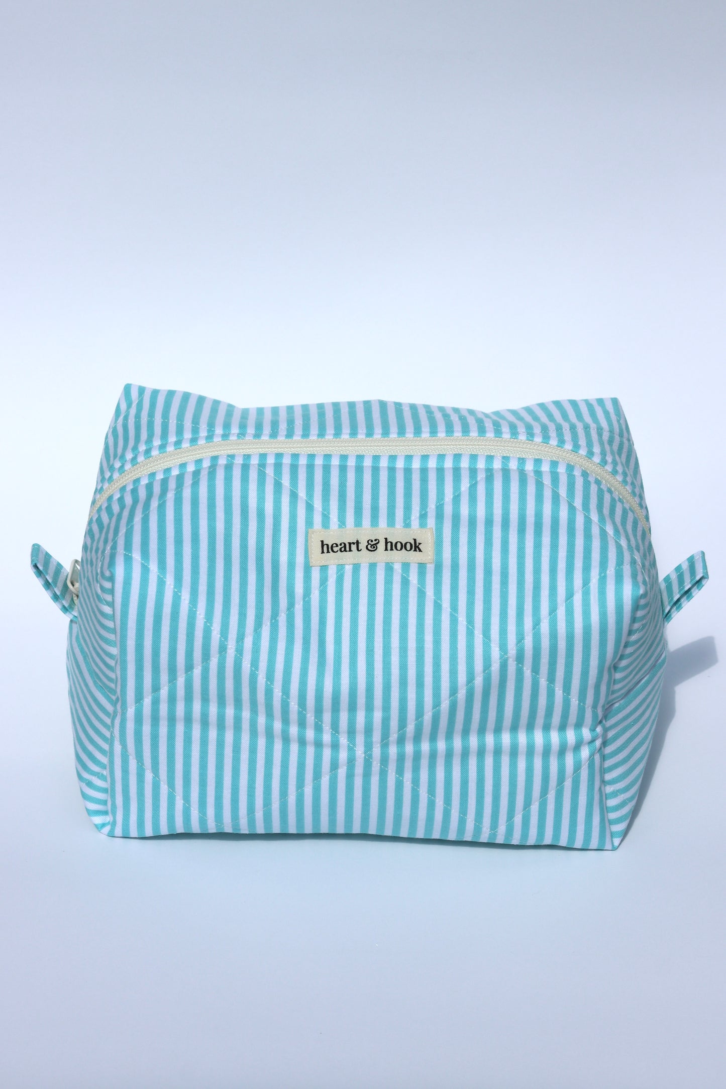 Seafoam Stripe Makeup Bag