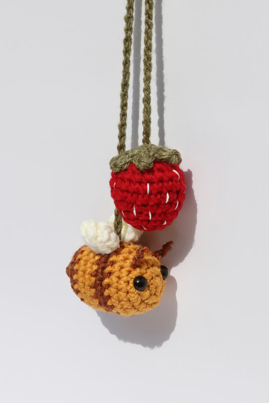 Strawberry & Bee Car Charm