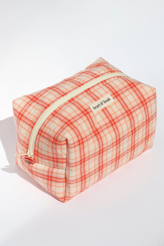 Marigold Plaid Makeup Bag