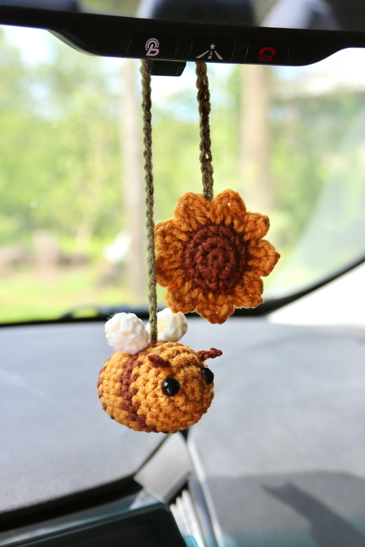 Sunflower & Bee Car Charm