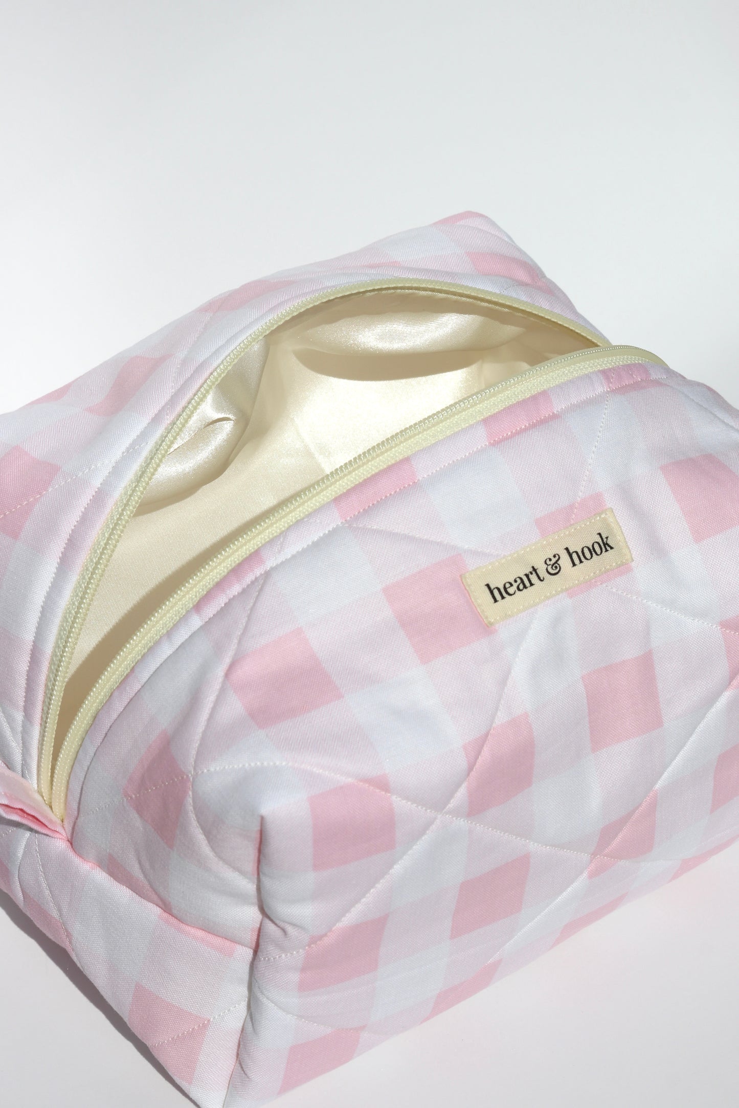 Pink Gingham Makeup Bag