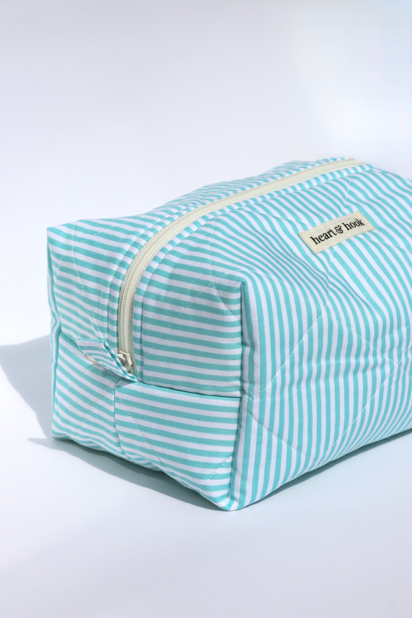 Seafoam Stripe Makeup Bag