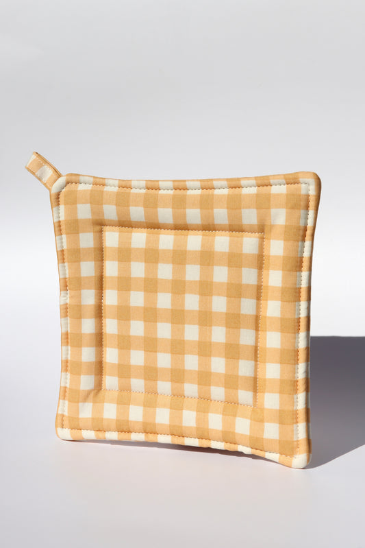 Honey Gingham Potholder