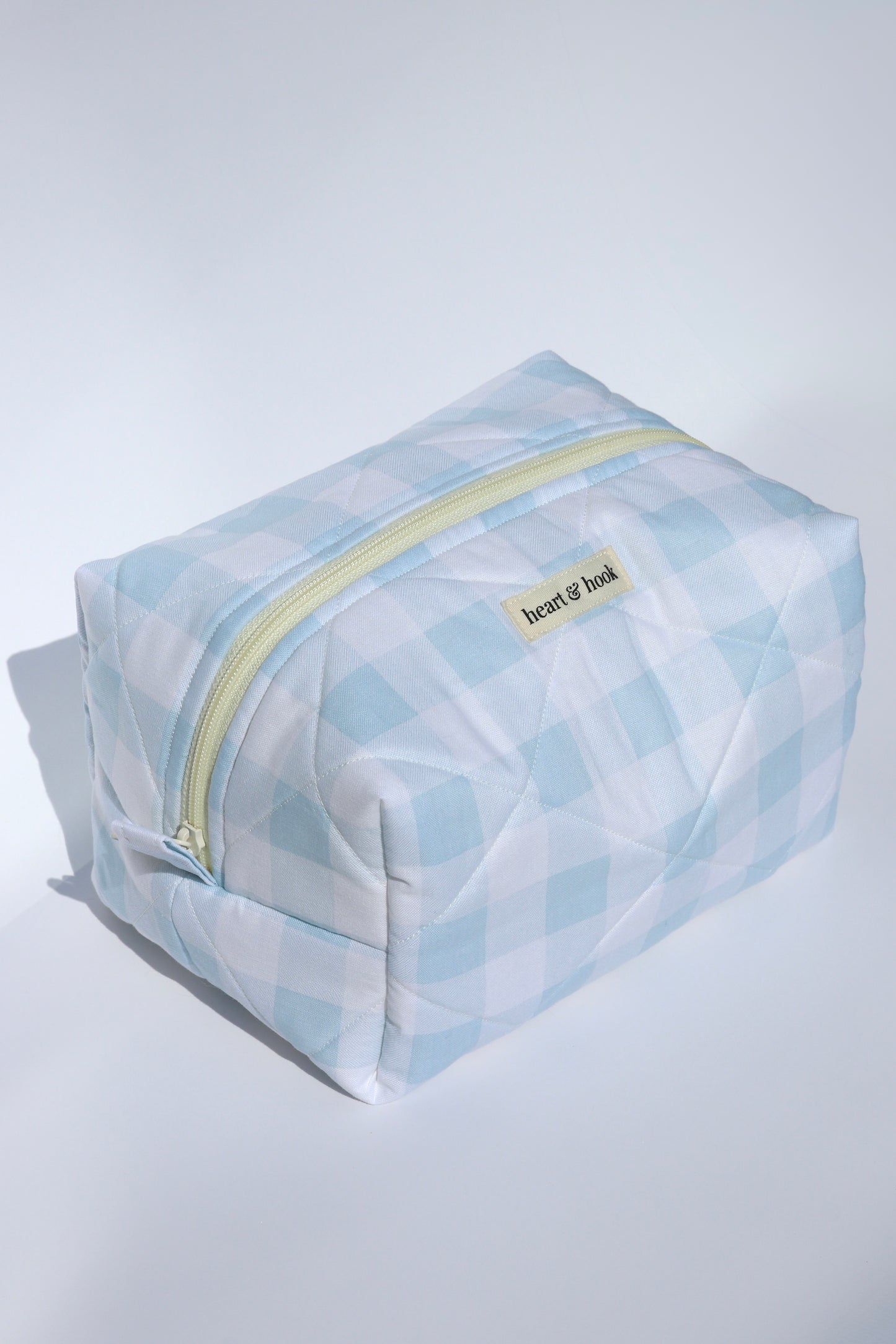Blue Gingham Makeup Bag
