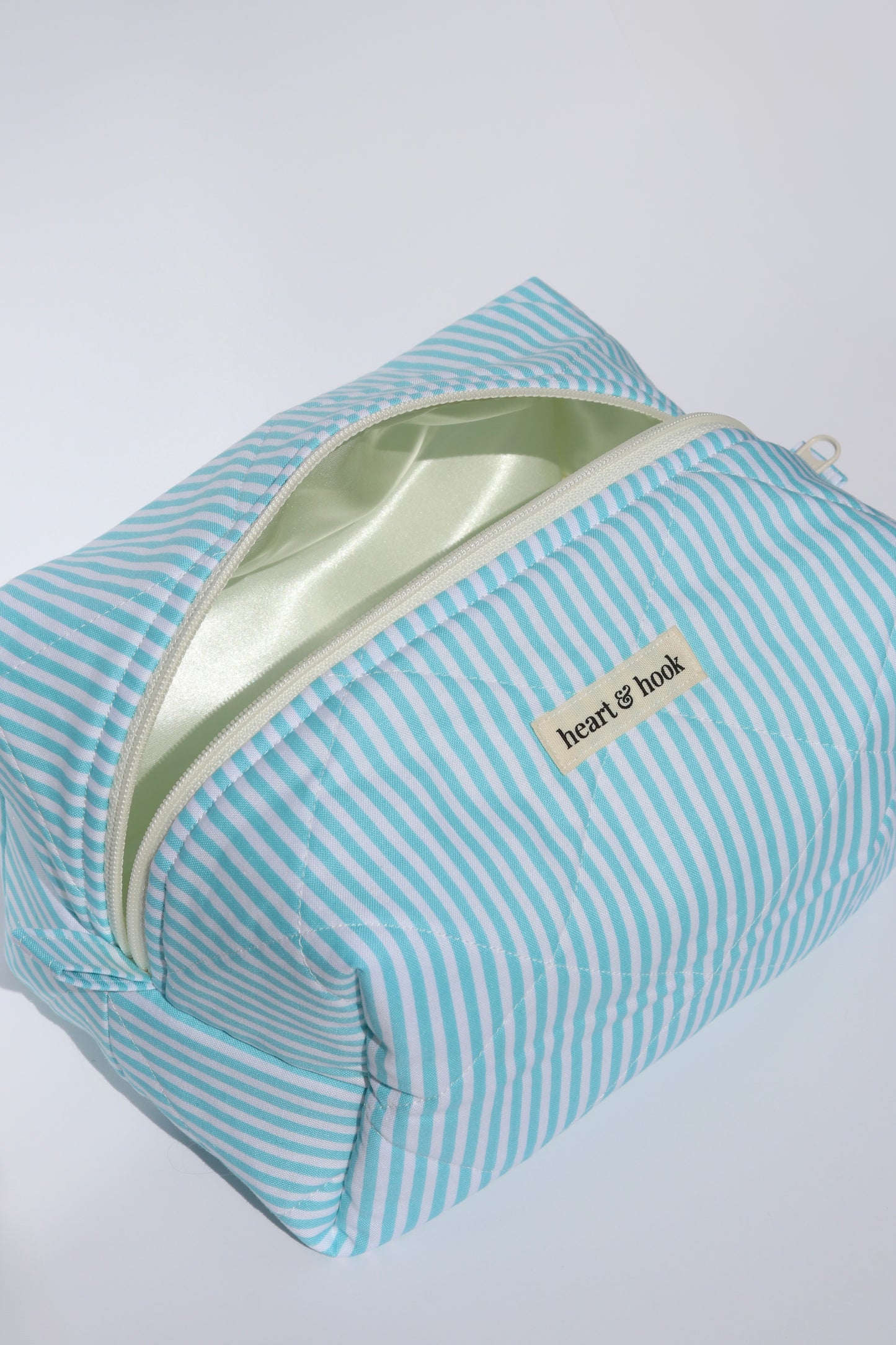 Seafoam Stripe Makeup Bag
