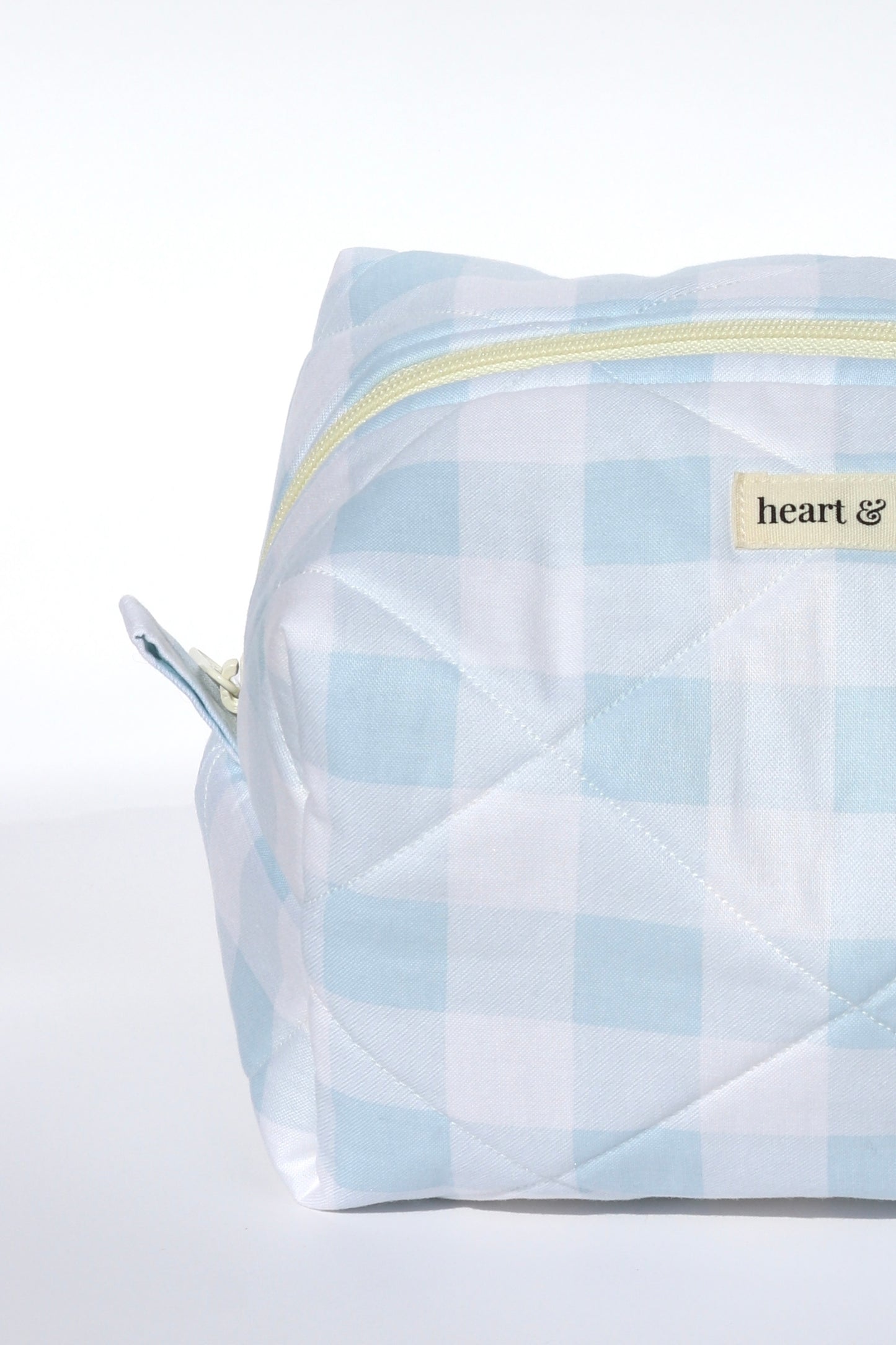 Blue Gingham Makeup Bag