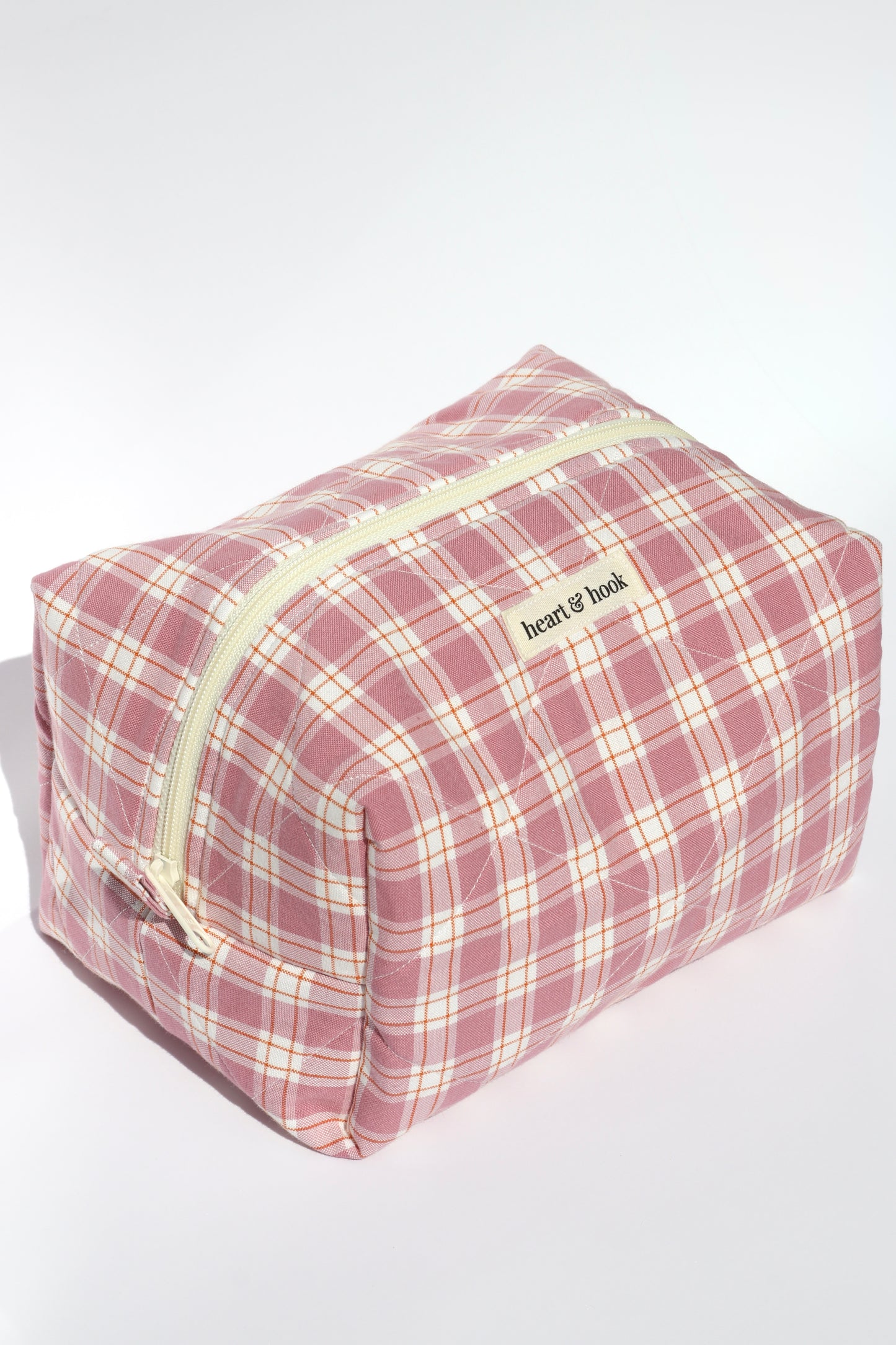 Plum Plaid Makeup Bag