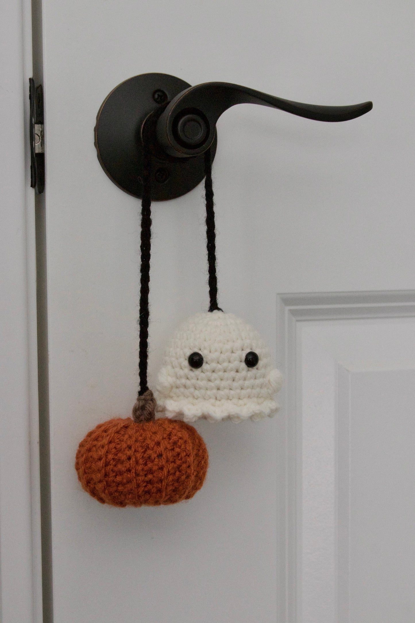 Crochet Pumpkin & Ghost Car Charm