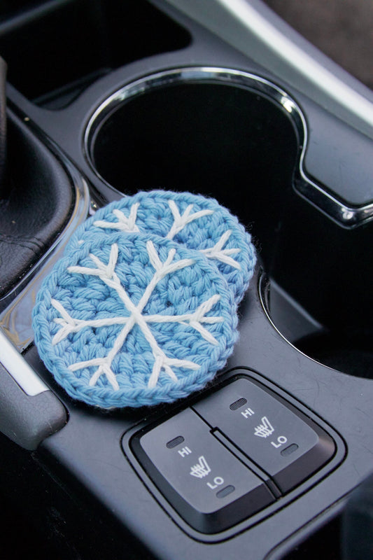 Crochet Snowflake Car Coasters
